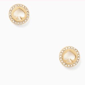 NWT Kate Spade “Spot The Spade Pave Halo” Stud Earrings